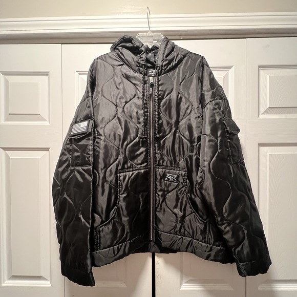 Grunt Style Other - Grunt Style Woobie Hoodie Men's 2XL XXL Full Zip Quilted American Flag Patch